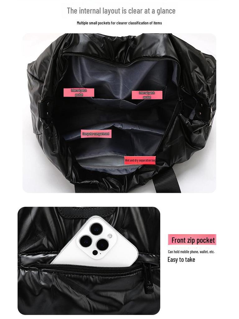 Женская легкая дорожная сумка большой вместимости – на одно плечо, для спортзала и ручной клади из хлопка