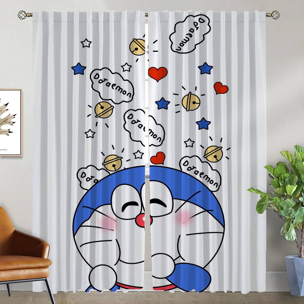 Тюль для спальни Doraemones Занавеска для гостиной Хэллоуин Украшение Кухонные занавески 2 штуки Шторы Домашний интерьер
