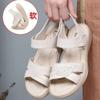 Cow Tendon Sole Mother Shoes Sandals Women Go Out Flat Summer New Comfortable and Lightweight Middle-aged and Elderly Leather Sandals.