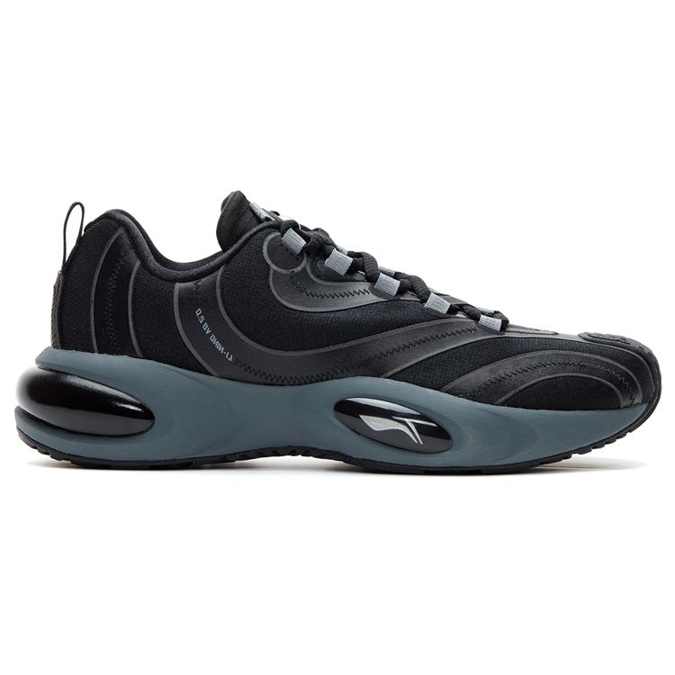 Li Ning Sports Амортизирующие Нескользящие Износостойкие Дышащие Легкие Кроссовки для бега с низким верхом Мужские кроссовки Черный ARHR095-1