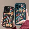Ударопрочный чехол для телефона For iPhone 17 Pro Max Цветной мультяшный узор Силиконовая крышка For iPhone 16 Pro Max Чехол iPhone 15 14 13 12 11 16E Air