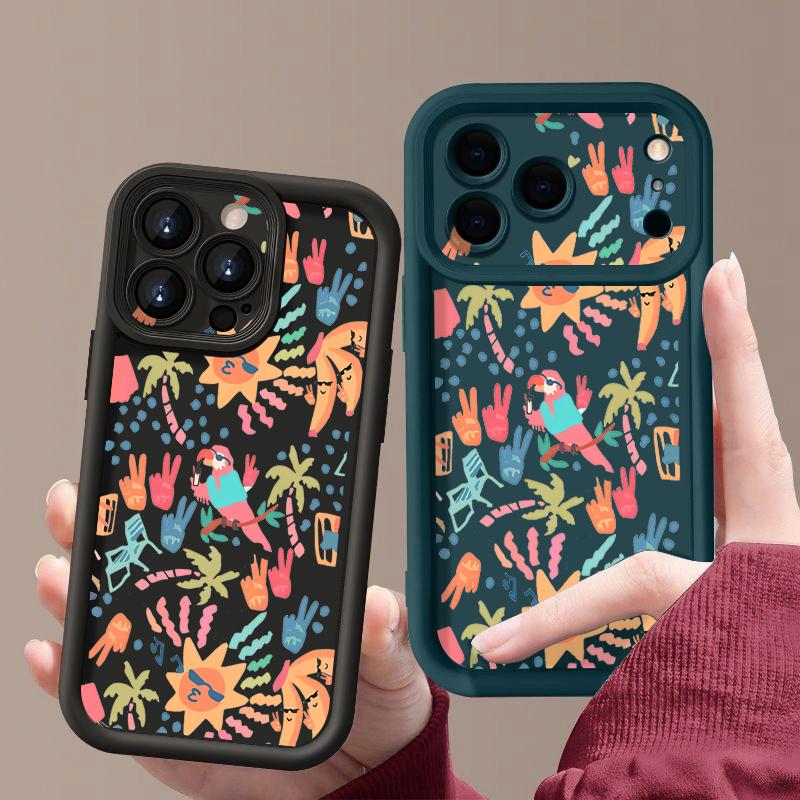 Colorful Cartoon Pattern Case For iPhone 17 Pro Max Shockproof Silicone Bumper Cover For iPhone 16 Pro Max Funda iPhone 15 14 13 12 11 16E Air