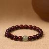 Blood Sandalwood Optimized Jade Beaded Bracelet Women's Retro High-end Bracelet Simple and Versatile Exquisite Gift Box Jewelry Women