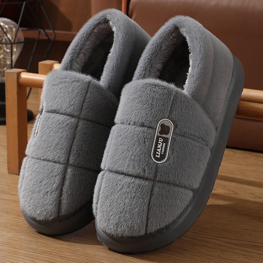 Cotton Slippers Large Size 2025 Winter Cotton Mop Warm Wool Slippers Thick Bottom Plush Slippers 45 46 47 48