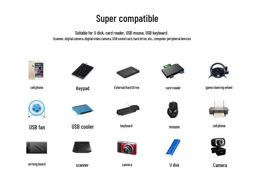 3-портовый вращающийся USB 2.0 хаб-разветвитель