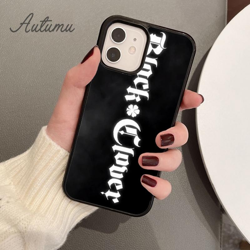 Чехол для телефона с логотипом «Черный клевер» в стиле аниме для iPhone 11 12 13 14 Pro Max mini X XR XS SE 2020 6S 7 8 Plus Samsung Galaxy S21 S22