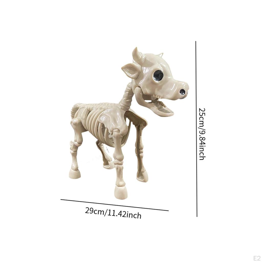 Cow Skeleton Statue Desktop Ornament Halloween Decor Art Crafts Decorative Figurine for Table