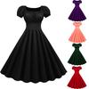 Women's Vintage Retro Rockabilly With Cap Sleeves Hepburn-Style Cocktail Dresse