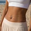 Sexy Dainty Layered Rhinestone Belly Chain for Women Double Crystal Drop Waist Body Jewelry Summer Beach Bikini Swimsuit