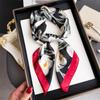 Korean version of flower fashion printing silk scarf square scarf high-end shawl sunscreen neck small square scarf headscarf women's scarf