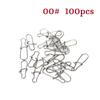 100/200Pcs Fishing Swivel Connector Hooks Line Clip Lock Carabiners Stainless Steel Fishing Fastener Snaps Tools