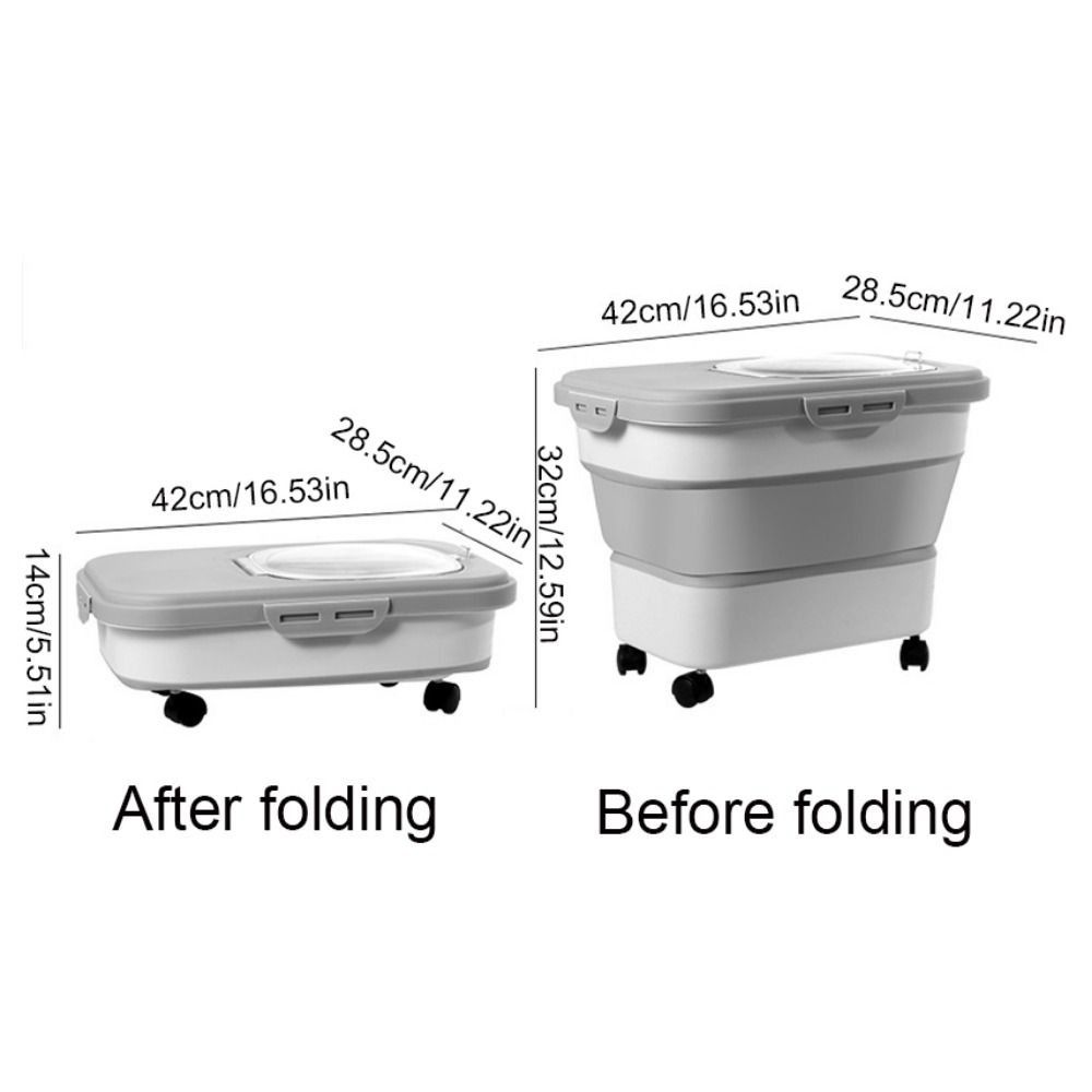 Plastic Dog Food Storage Container Collapsible Pet Food Storage Barrel  For Dogs Cats