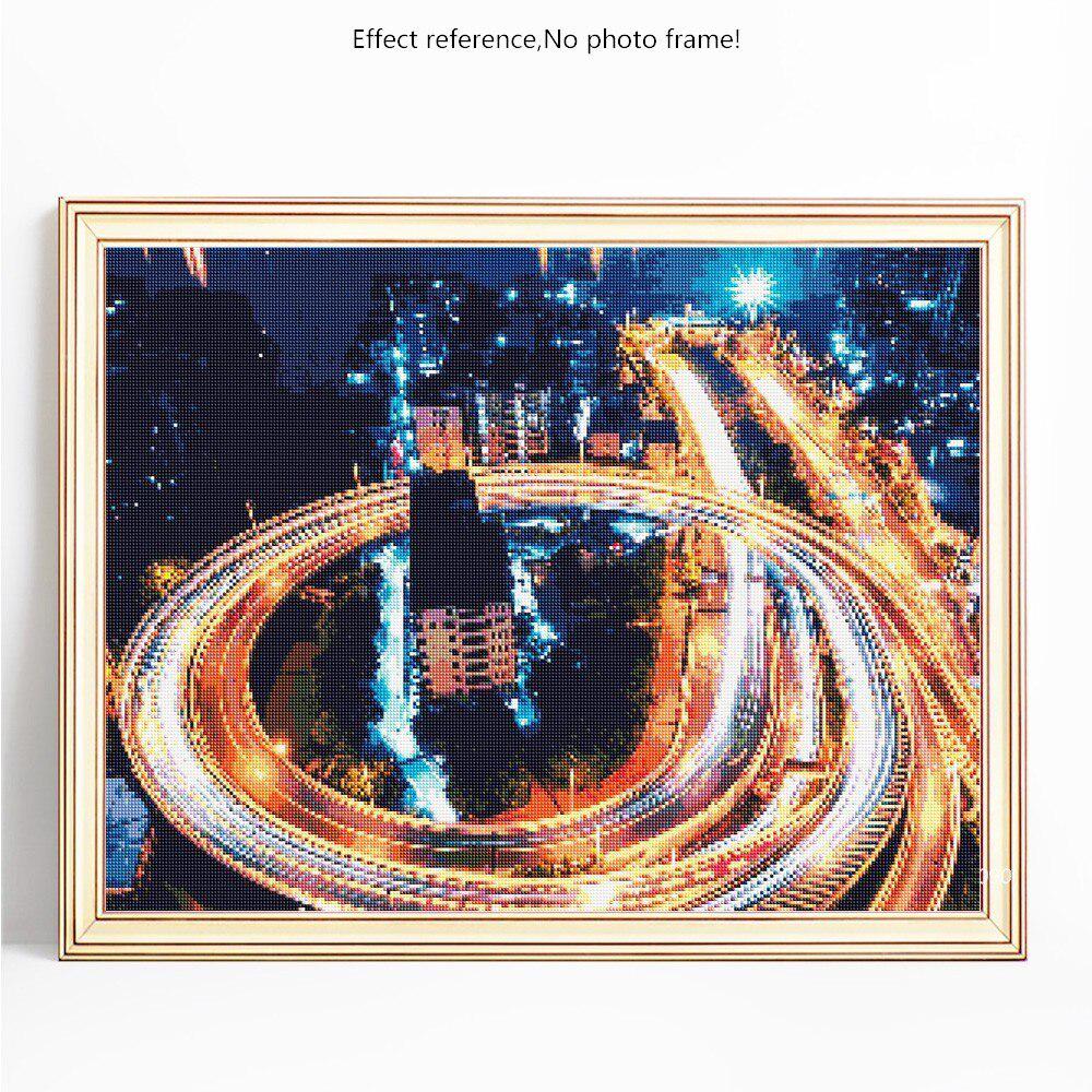 5D Diamond Painting City Night Diamond Embroidery Scenic Full Round Rhinestone Pictures
