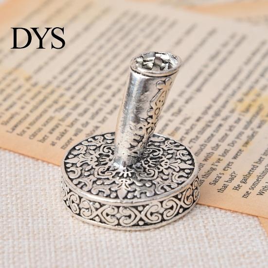 Decorative Metal Pen Socket Vintage Round Holder, Durable Exquisite Carved Desktop Ornament, Calligraphy Base Dip Pens And Quill Supply, for