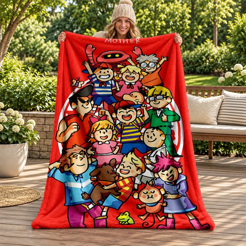 Earth Bound blanket Flannel Blanket Soft Cozy Plush Throw for Sofa Bed Lightweight Home Decoration Gifts for Christmas various holidays