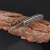 Damascus Steel Titanium Handle Keychain Mini EDC Portable Folding Pocket Knife Camping Survival