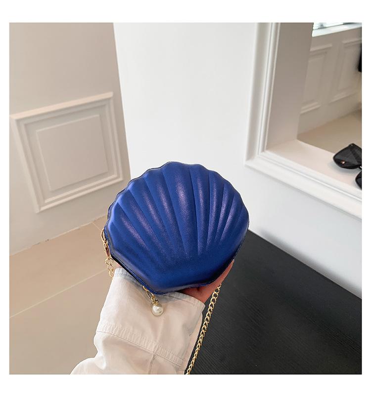 Простая сумка-ракушка 2025 новая женская мода инс текстура тренд цепочка кроссбоди маленькая сумка лакированная кожа фестоны