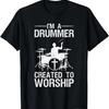 Funny Christian Drummer Art For Men Women Drum Player Lover T-Shirt