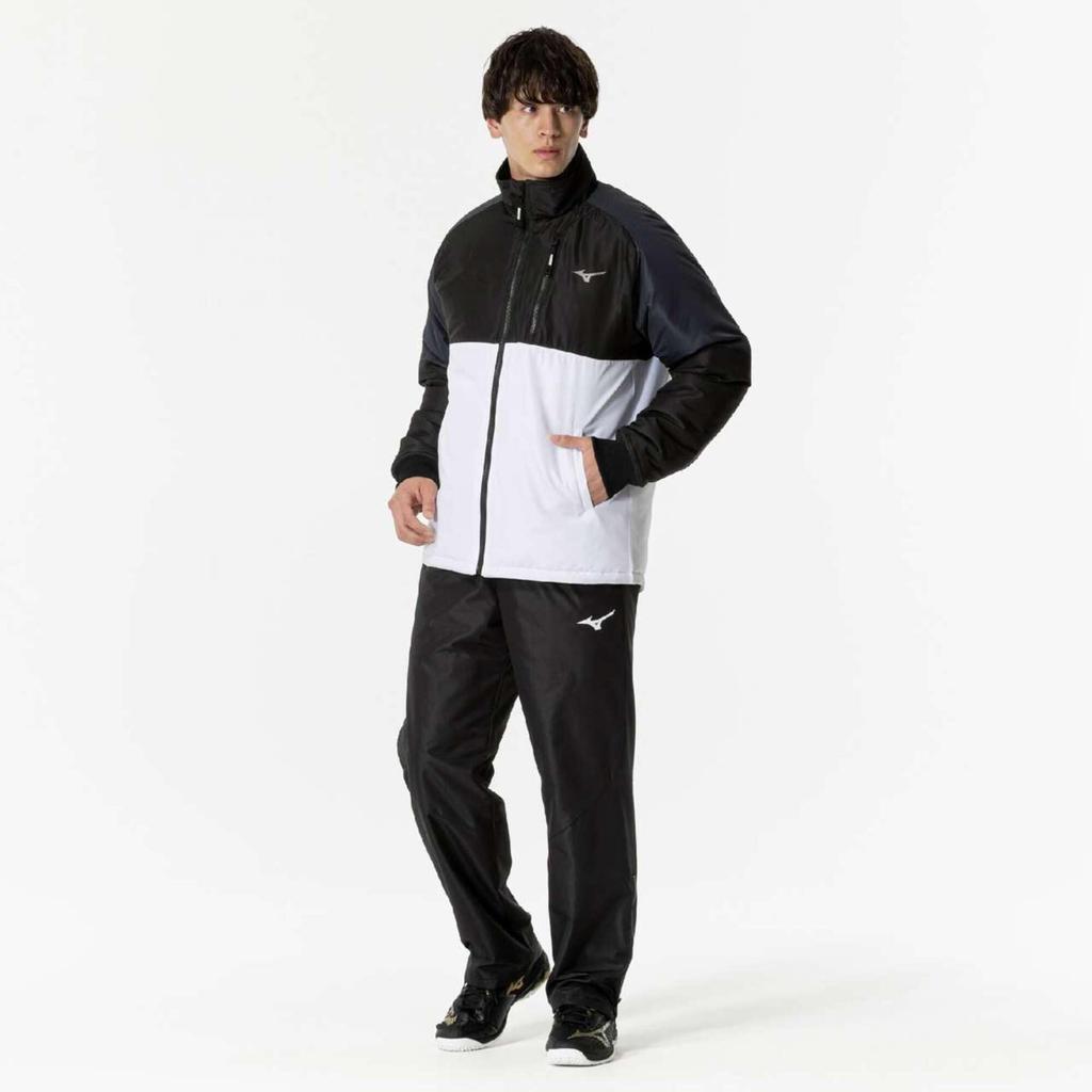 Куртка для тенниса с наполнителем, водоотталкивающая, стандартный силуэт 62MEB505, черный x белый [Mizuno]