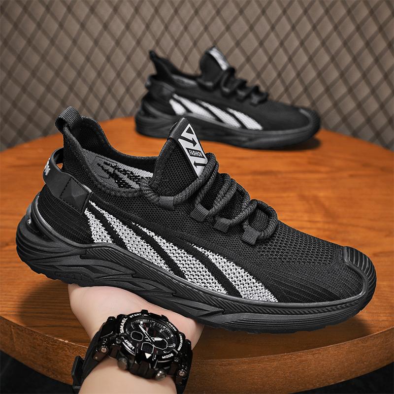 Модные новые мужские повседневные спортивные туфли, дышащие, Fly Woven, повседневные кроссовки для бега на открытом воздухе, нескользящие, износостойкие, баскетбольные, теннисные туфли