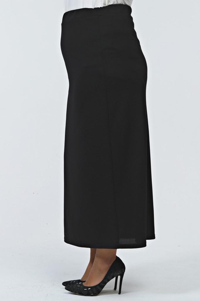 Женская стильная юбка большого размера с эластичной резинкой на талии Юбка больших размеров на подкладке из стальной трикотажной ткани черного цвета
