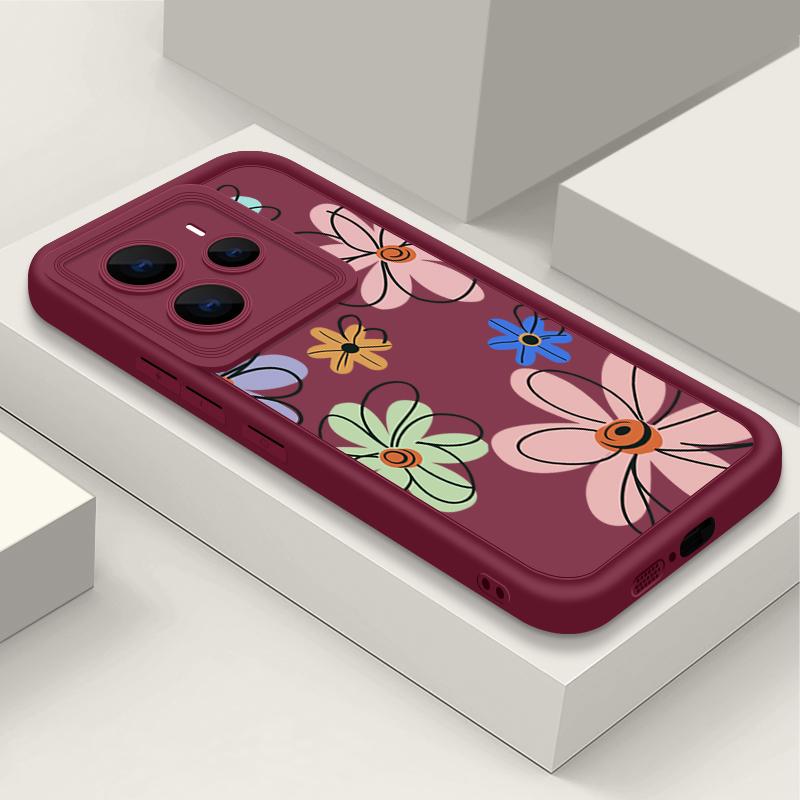 Мягкий силиконовый чехол для телефона с цветочным принтом для Xiaomi 14T Pro 13T Poco X7 F6 X6 Redmi Note 14 Pro 13 12 11 TPU противоударный защитный бампер для объектива