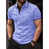 Men's Flamingo Print Short-Sleeve Polo Shirt with Stylish and Unique Design for Street Fashion