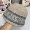 Басин шляпа модная теплая женская новая шляпа-ведро из чистой шерсти, шляпа-ведро с цветовой блокировкой, маленькое лицо, складная, универсальная шляпа-ведро