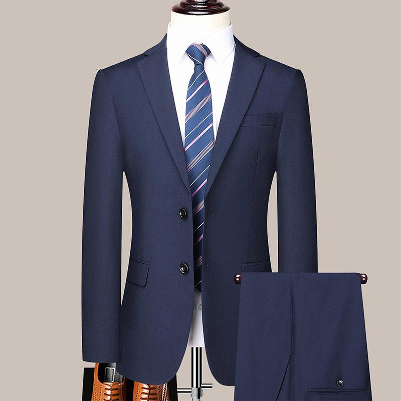 2 Piece Set Men's Clothing Stylish Formal Suit Men Suit Business Office Wedding Suit Jacket+Pants Suits & Blazers