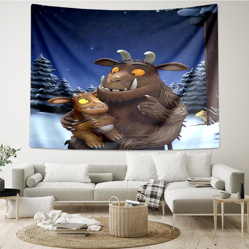 The-Gruffalo Print Tapestry, Backdrop, Easy Setup, Ideal for Bedroom, Office & Living Room, with Aesthetic Wall Hanging Decor.