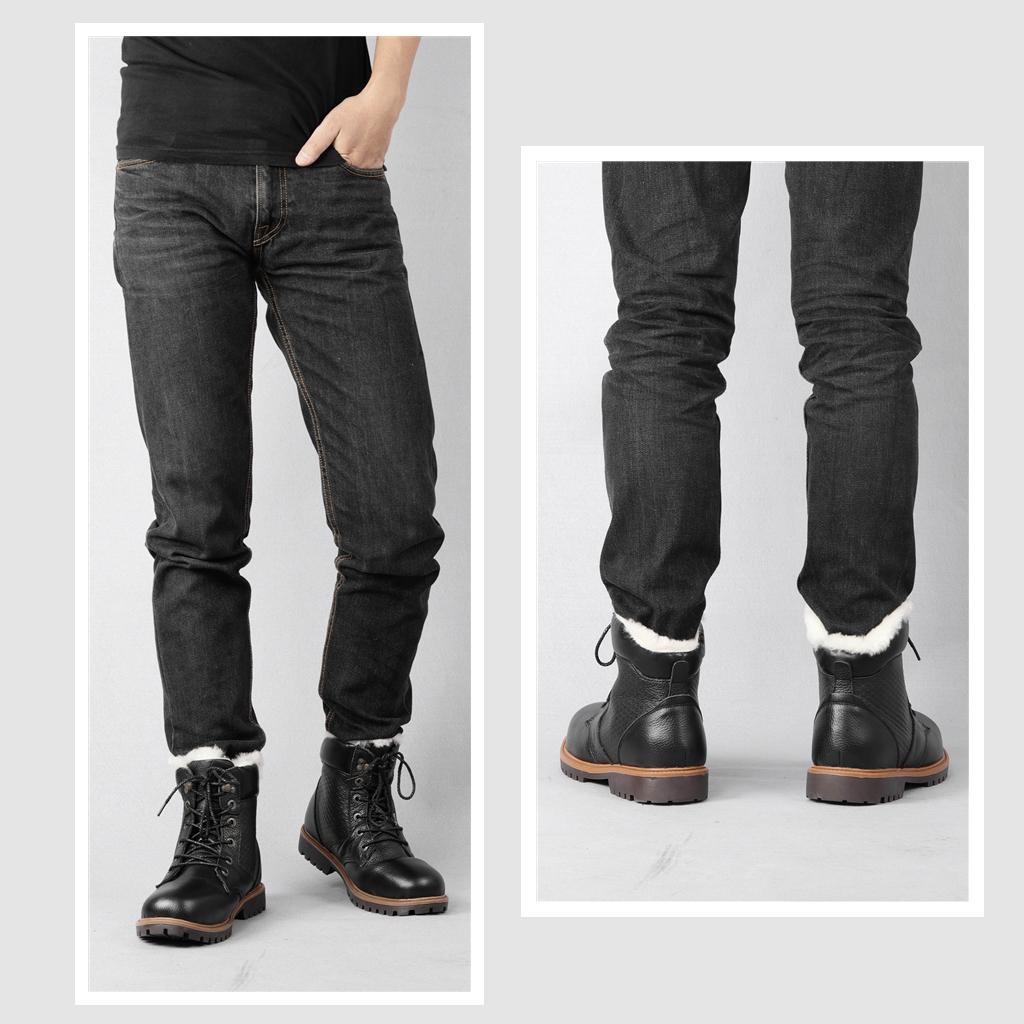 Мужские зимние ботинки из натуральной шерсти с внутренней стороны из коровьей кожи, мужская зимняя обувь ручной работы в стиле ретро