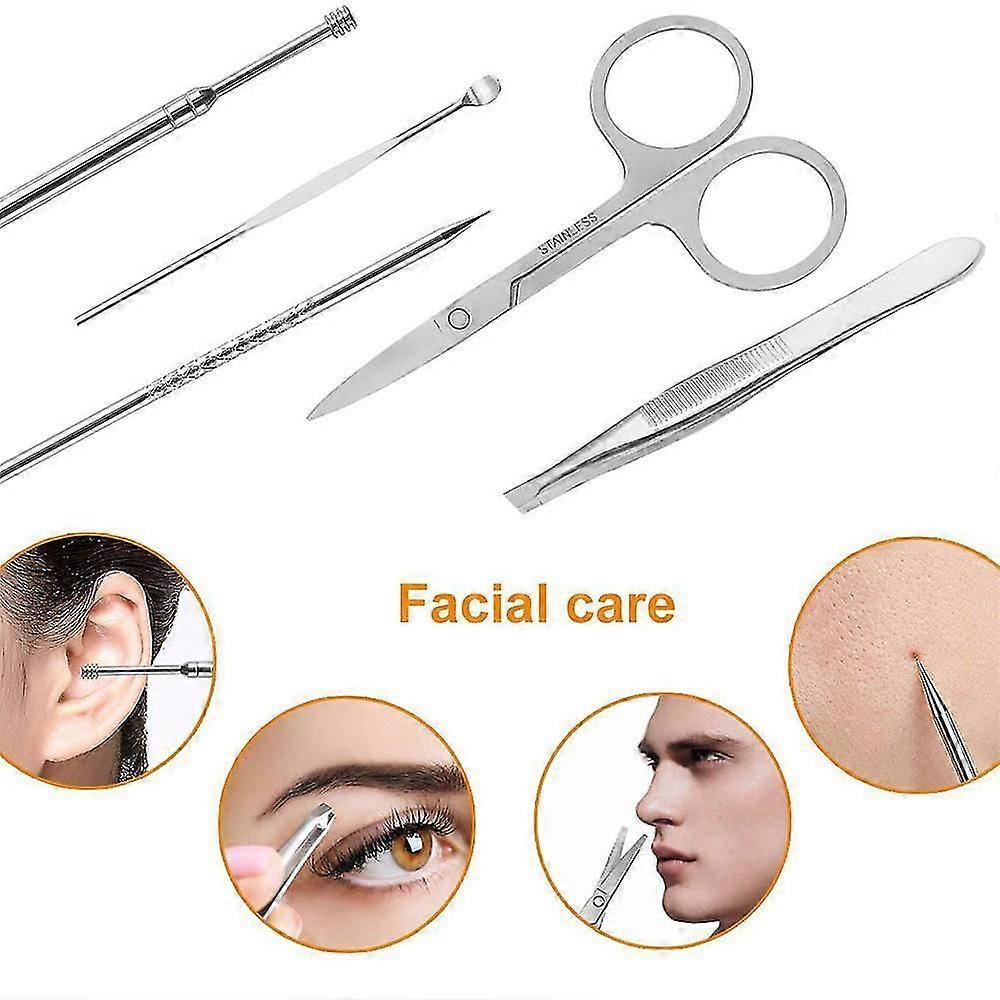 21 Pcs Nail Clippers Pedicure Kit Stainless Steel Professional Manicure Kit For Men/women Nail Care Tools Personal Home Travel Care Kits With Leather