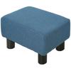 Pouf Footrest Low Stool In Linen Fabric Load Capacity 110 Kg 40 X 30 X 24 Cm Dark Blue