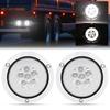 Aoling Truck Tail Light Round LED 12V 24V Trailer Light Truck Boat Trailer Truck Tail Light Turn Signal 2pcs (White)
