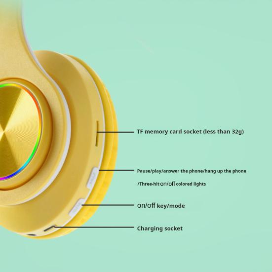 Беспроводные наушники со стабильным соединением, RGB-подсветкой, низкой задержкой, шумоподавлением, глубоким