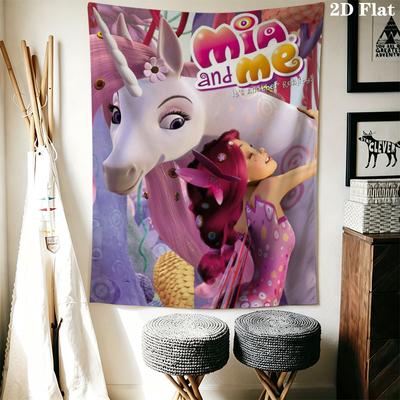 Mia And Me Wall Tapestry Aesthetic Wall Hanging Printed Fabric Blanket Decorative Tapestries for Bedroom Living Room Home Decor