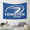 Leinster Rugby Logo On Blue Background Pattern Wall Hanging Tapestry Decorative Tapestry Home Decor for Bedroom and Living Room