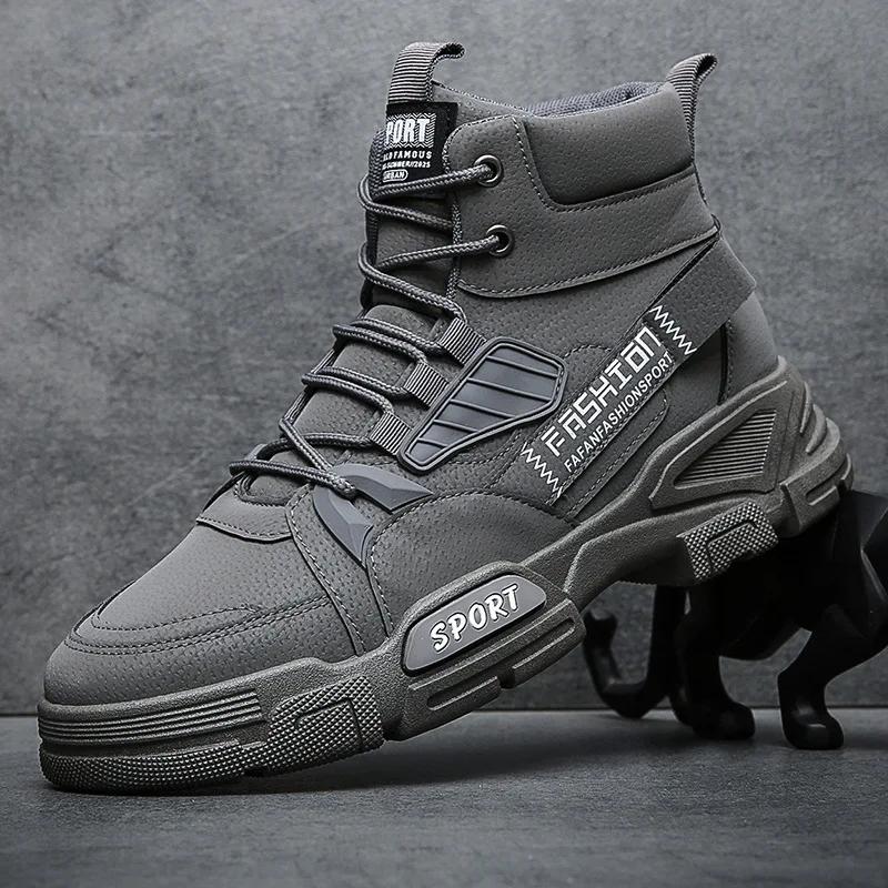 Men Boots Ankle Boots Autumn Outdoor Booties Winter Comfort High Top Shoes for Men Platform Work Boots Botas Hombre 2025