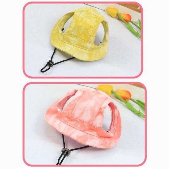 Corgi Sun Hat Pet Cap with Ear Holes Dog Sun Cap with Adjustable Neck Strap for Small And Medium Sized Pets Outdoor Sun Protection