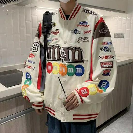 Ретро американская мотоциклетная куртка: Универсальный, Свободный крой, Хип-хоп стиль для мужчин и женщин