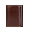 Jiamida Men's RFID-Blocking Retro Genuine Leather Tri-Fold Wallet with Multi-Card Slots and Coin Pocket