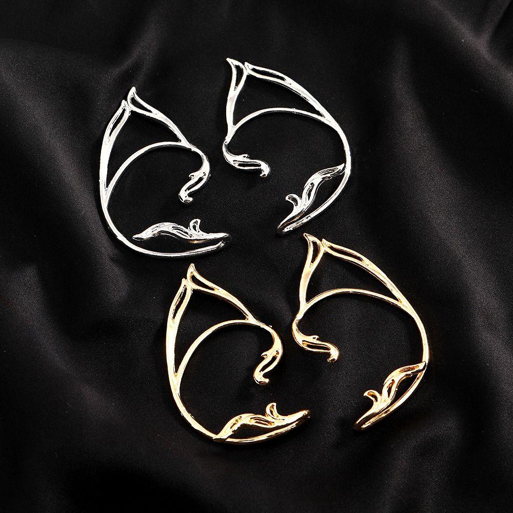 Zinc Zinc Alloy Elf Ear Clip Ear Cuff Cat Ear Hollow Ear Clips Sweet Halloween