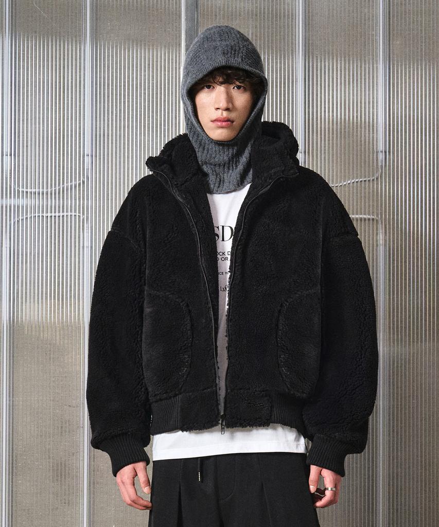 Lmood Skipperkey Shearling Hooded Jumper Black