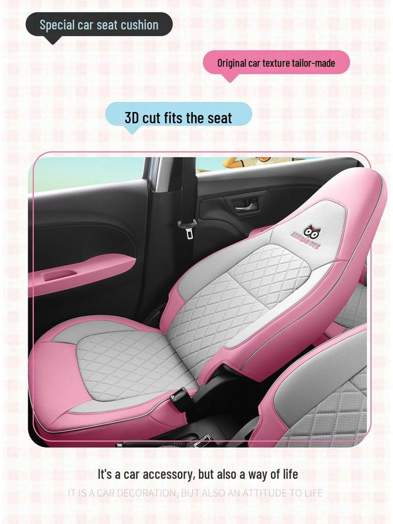 Lingbao Box Universal Cartoon Leather Seat Cover - All Seasons