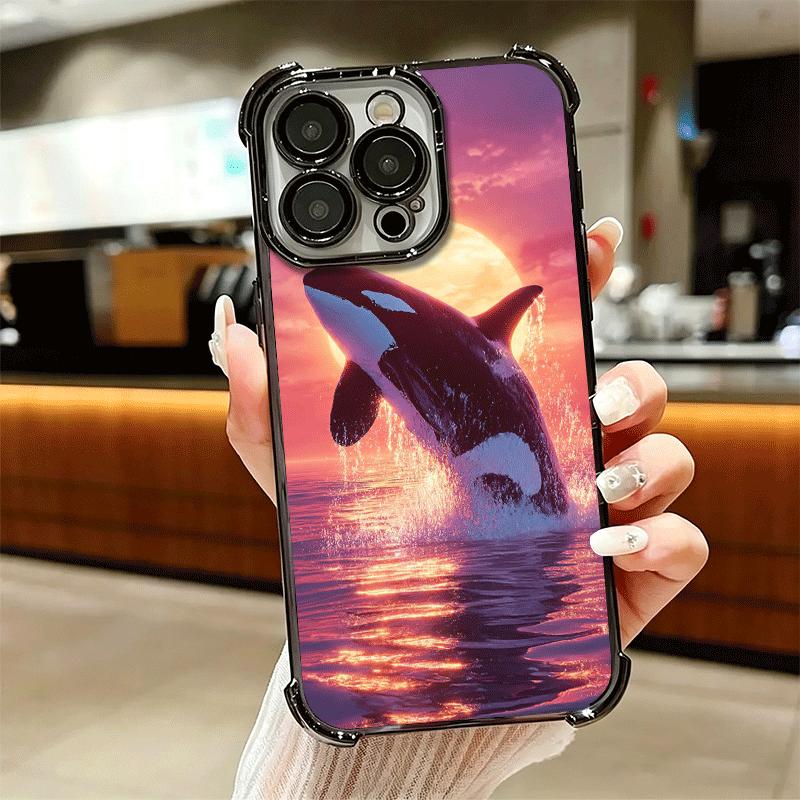 Мягкий чехол для телефона с узором «Косатка в океане» для iPhone 15 16 17 Air 14 Pro Max 16E Plus 13 12 Mini, с покрытием, противоударный, Fundas