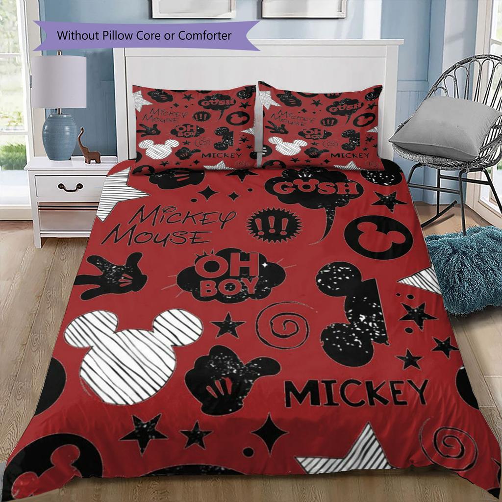 Retro American Comic Book Style Mickey Mouse Themed Pattern The Perfect Choice for Decorating A Child's Bedroom Warm Bedding Set