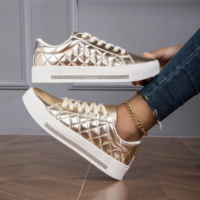 Женские кроссовки на толстой подошве 2024 года, новые осенние однотонные спортивные туфли на шнуровке, повседневные женские кроссовки для активного отдыха Zapatos De Mujer