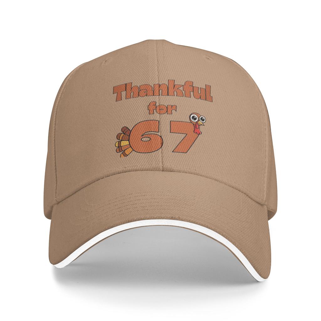 Thankful for 67 Meme Turkey Thanksgiving Casual Baseball Cap Summer Trucker Hat Outdoor Sports Snapback Cap Men Baseball Caps