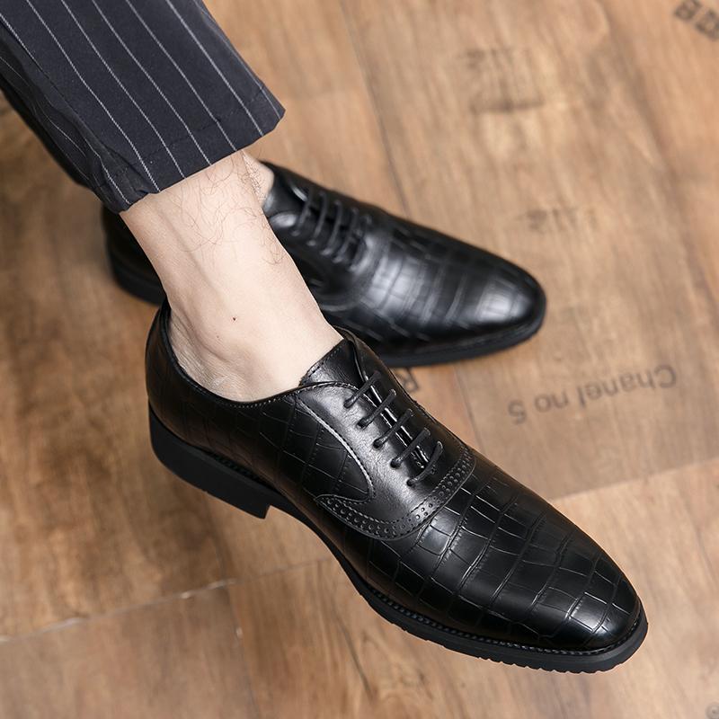 Мужские деловые кожаные туфли Классические и модные в британском стиле Для свадеб и вечеринок Для отдыха на природе Для бизнеса Мужская обувь больших размеров