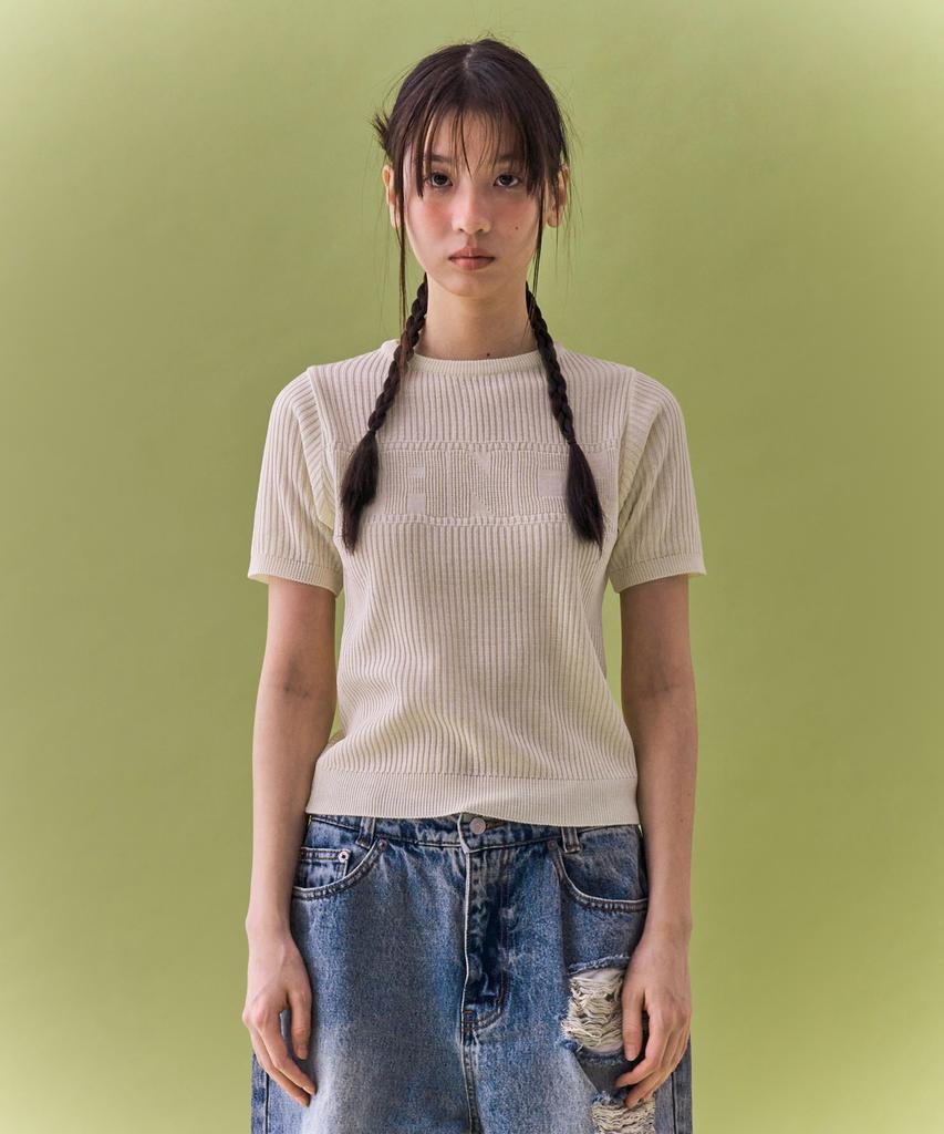 FANCY CLUB [Nf] Innocent Knit Tee_(Beige)_F24Qb300